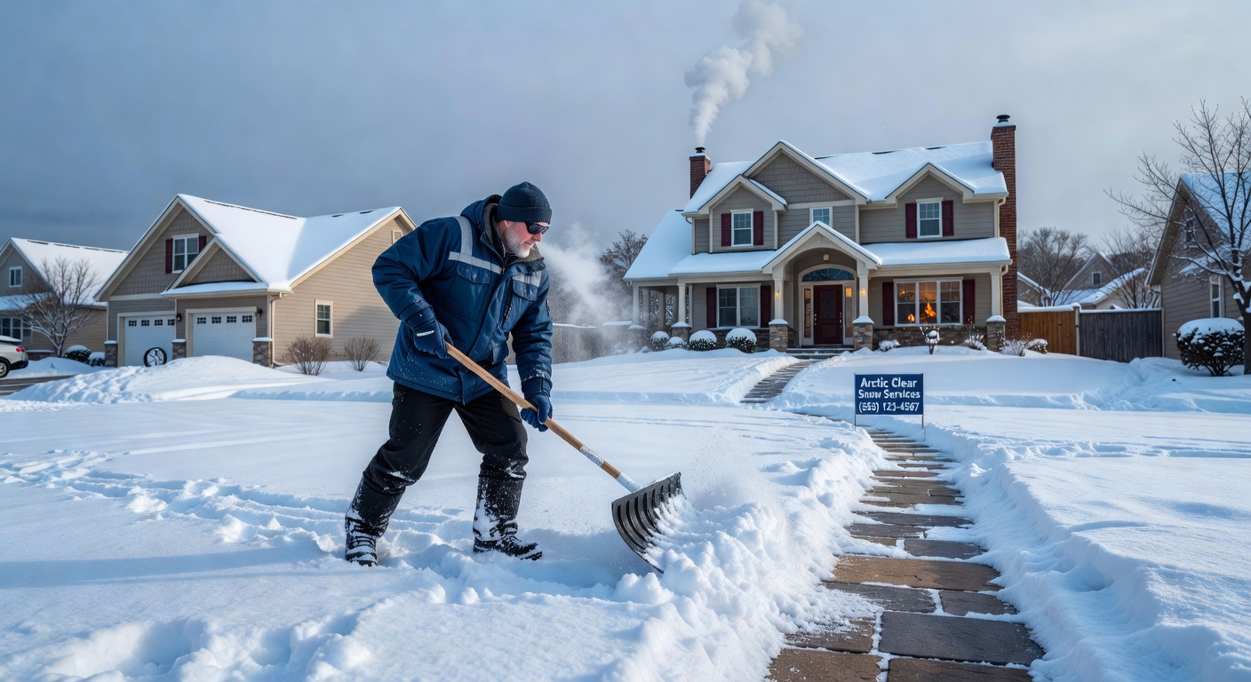 Winter snow shoveling service