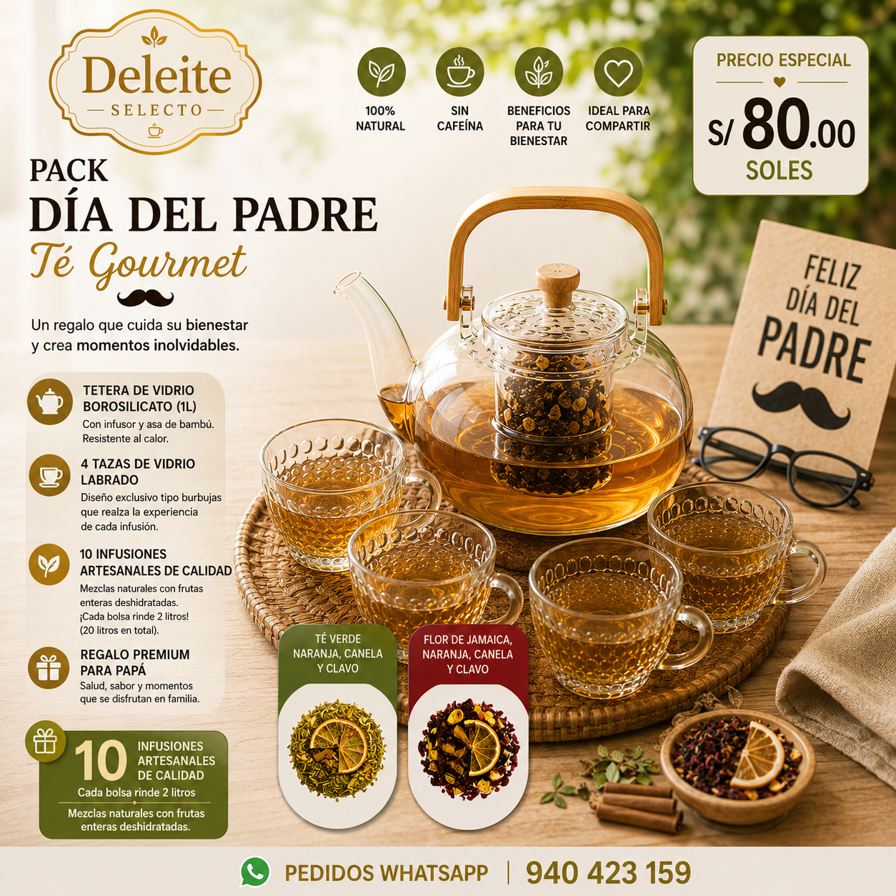 Pack Té Gourmet - Tetera y tazas