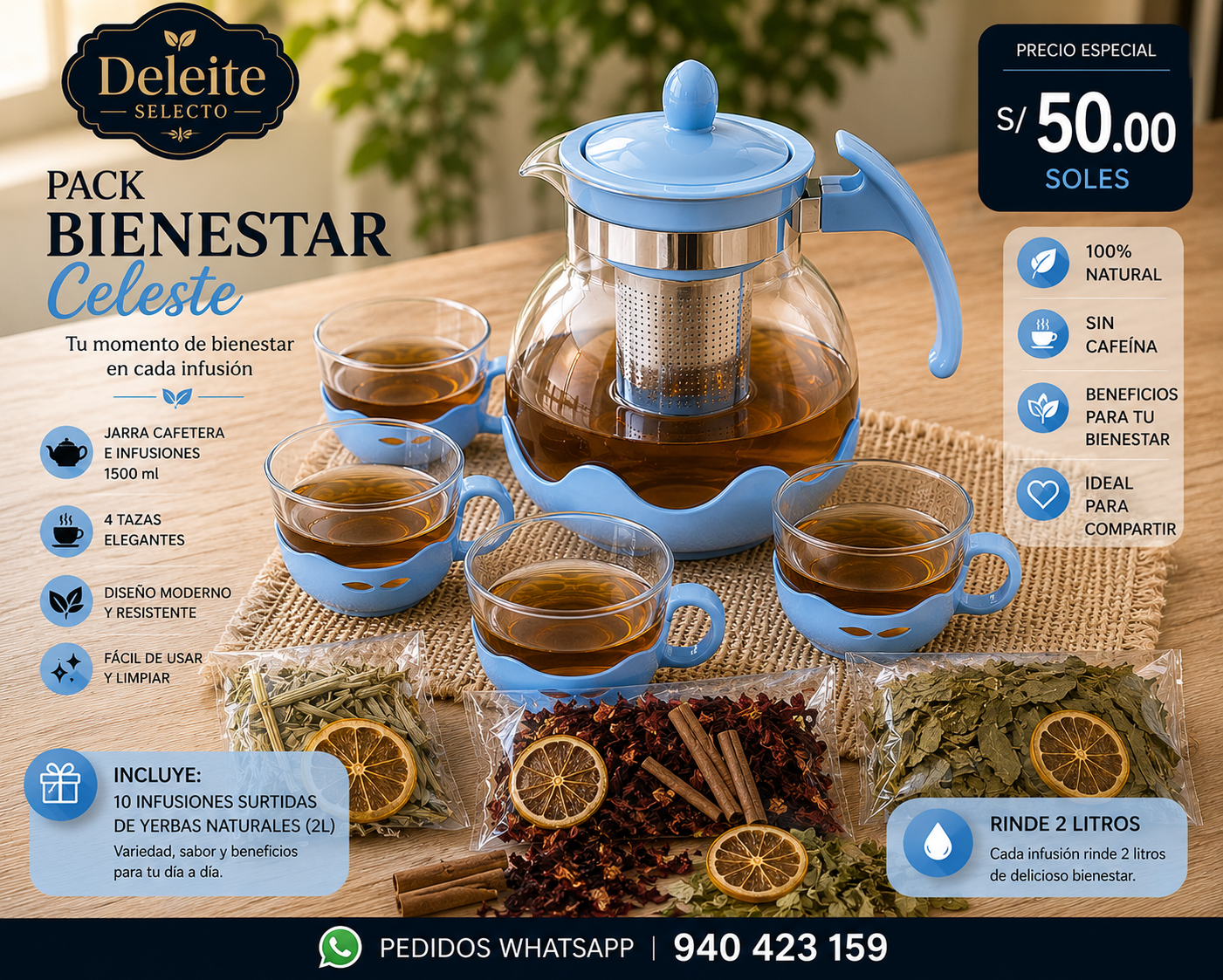 Pack Bienestar Celeste - Set de té azul