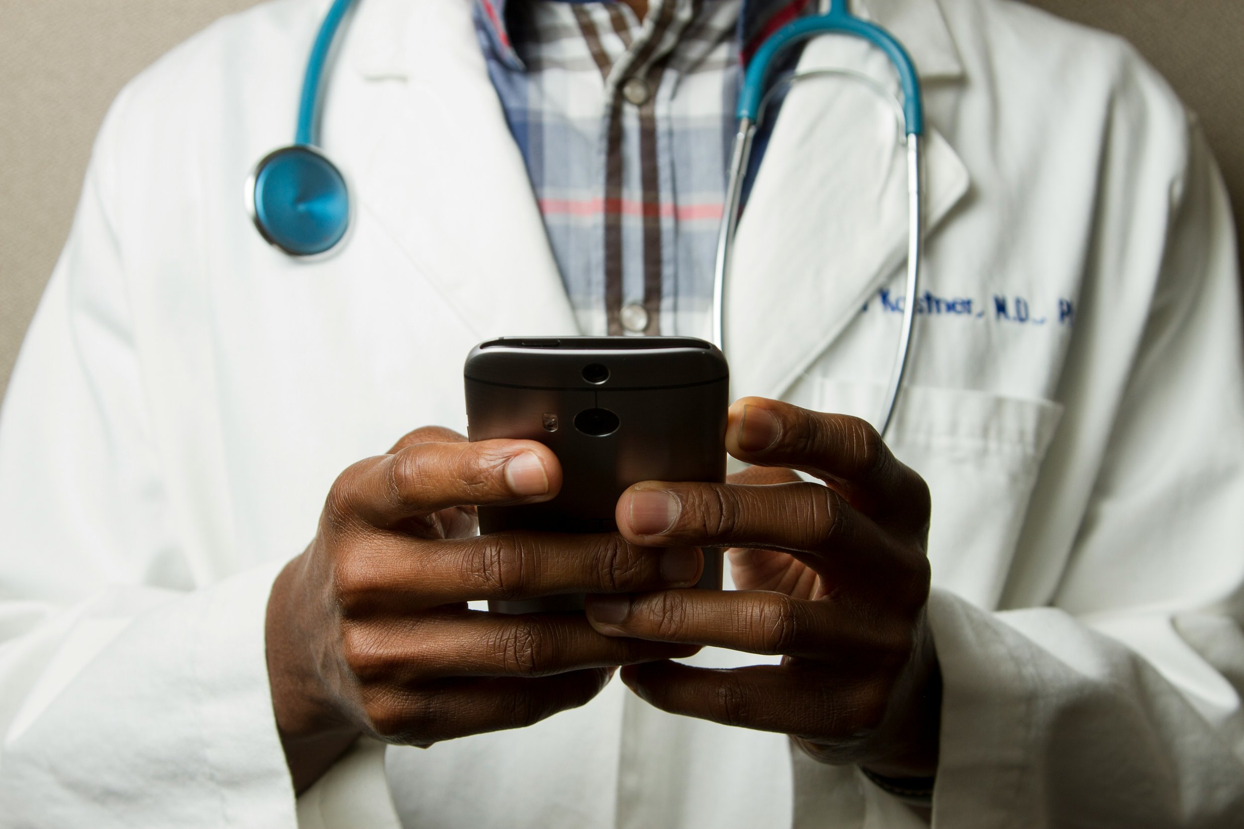 Healthcare professional using digital tools