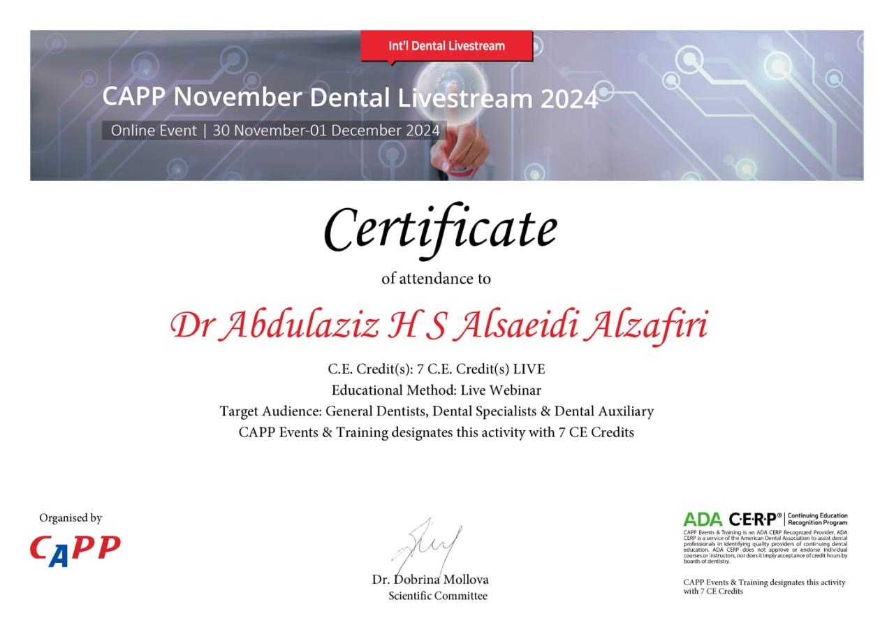CAPP November Dental Livestream 2024