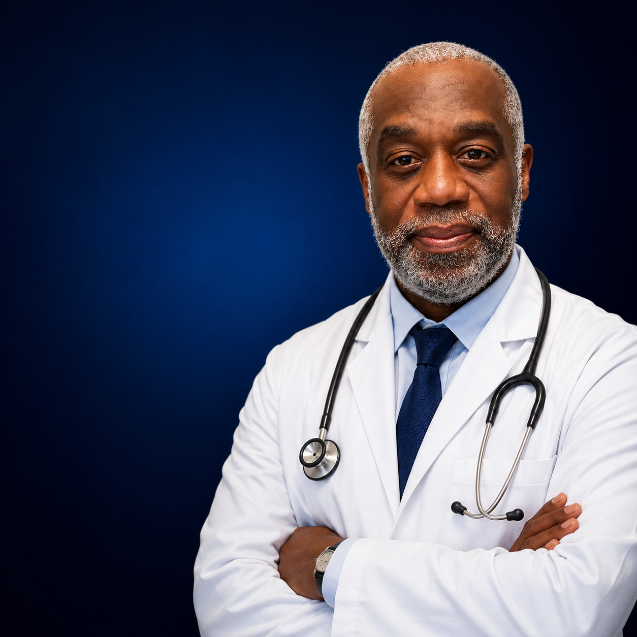 Doctor with tablet